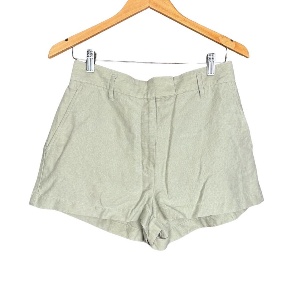 Wilfred Green Linen Blend High Rise Shorts Size Small